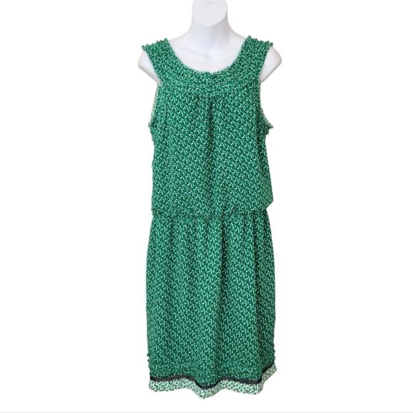 STUDIO M Green Multi Color Polka Dot Print Sleeveless Dress Size L - Picture 1 of 14
